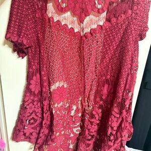 Elegant Lace Red cardigan